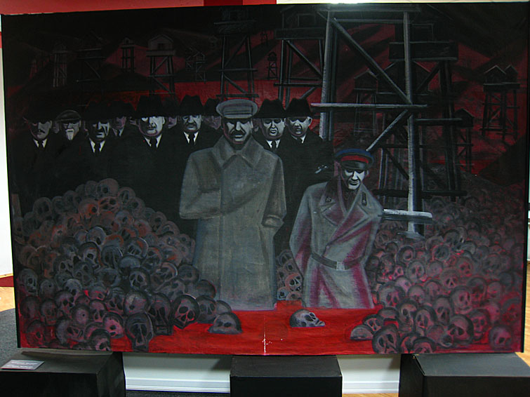 Another piece of artwork depicting the horrors of the Gulag camps.