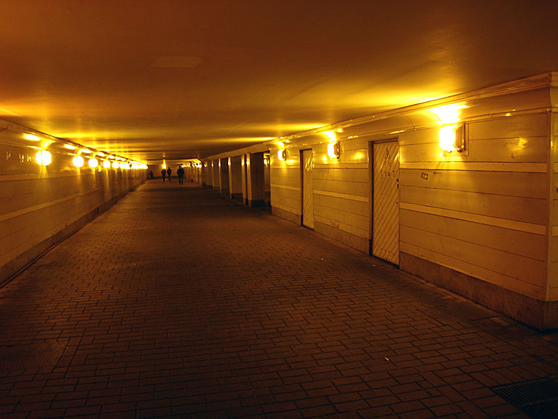 This is how we cross the street in Moscow and other cities in the former Soviet Union countries. Underground passage ways. First time I've seen one empty when I wasn't on a run.