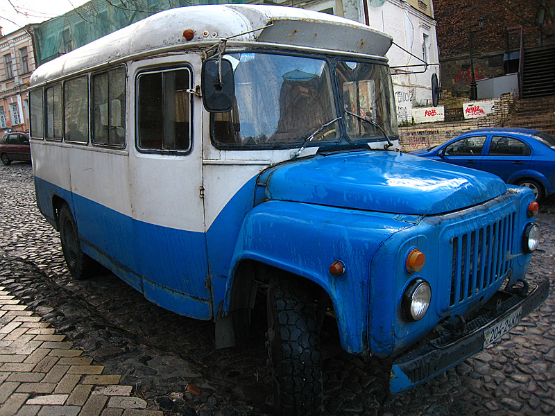 Farther up the road an incredible old bus sat.