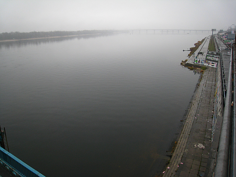 Upon exiting the metro car at Dnipro station, we were greeted by this ominous view over the Dnieper River.
