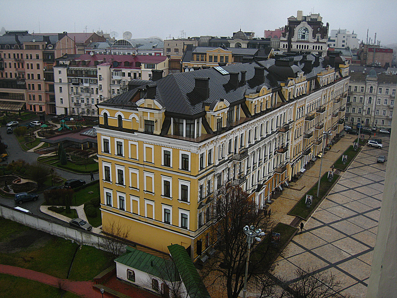 Turning to the right, this yellow building that bordered a side of the square looked quite stately.