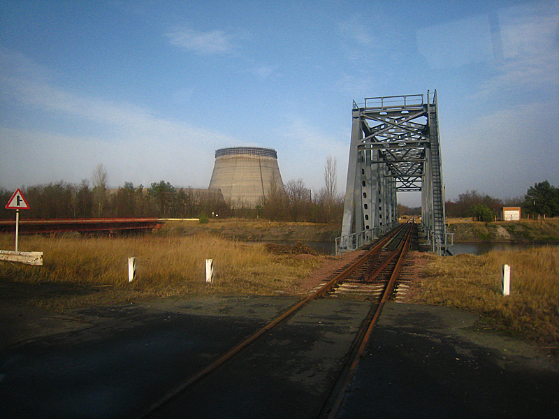 The cooling tower for reactor #5. Construction for cooling tower for reactor #6 is next to this.