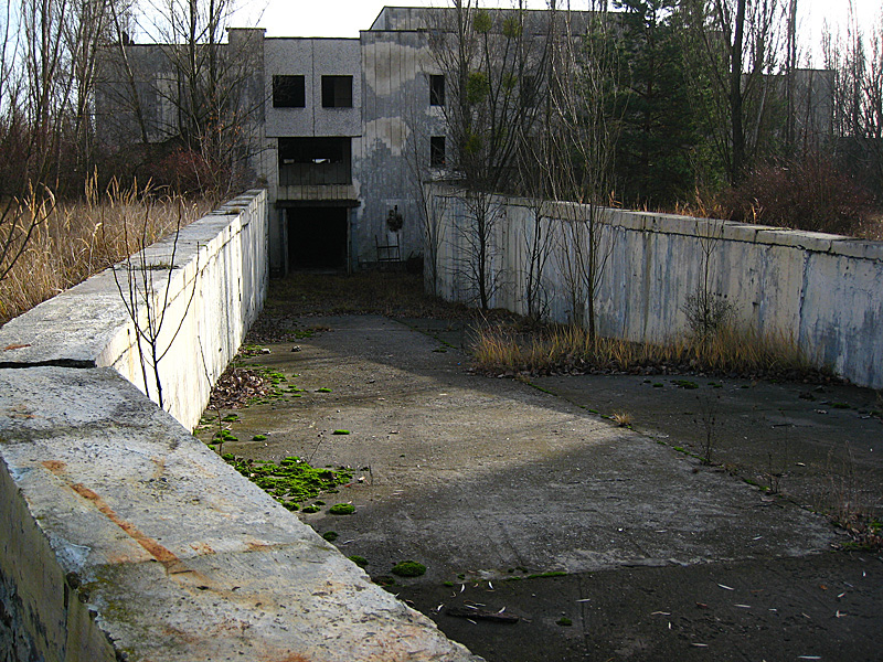 To a parking garage. But we didn't go in.
