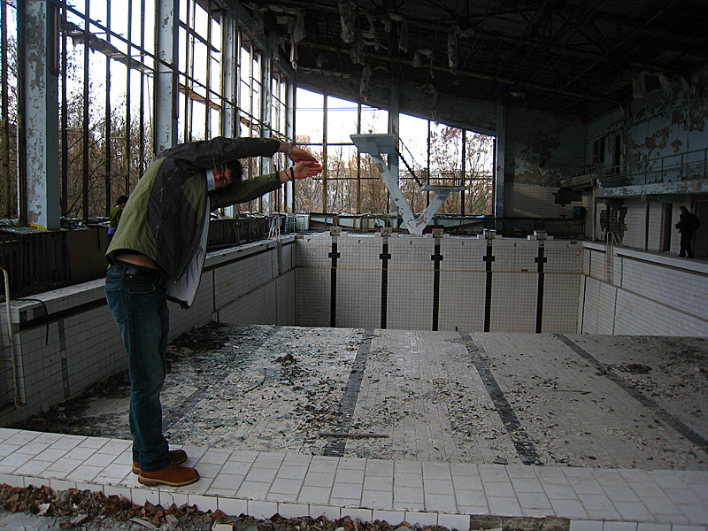 But I did try swimming. And it's safer to dive in the shallow end than the deep end when there's no water.