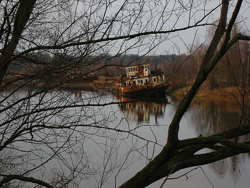 Abandoned boats.