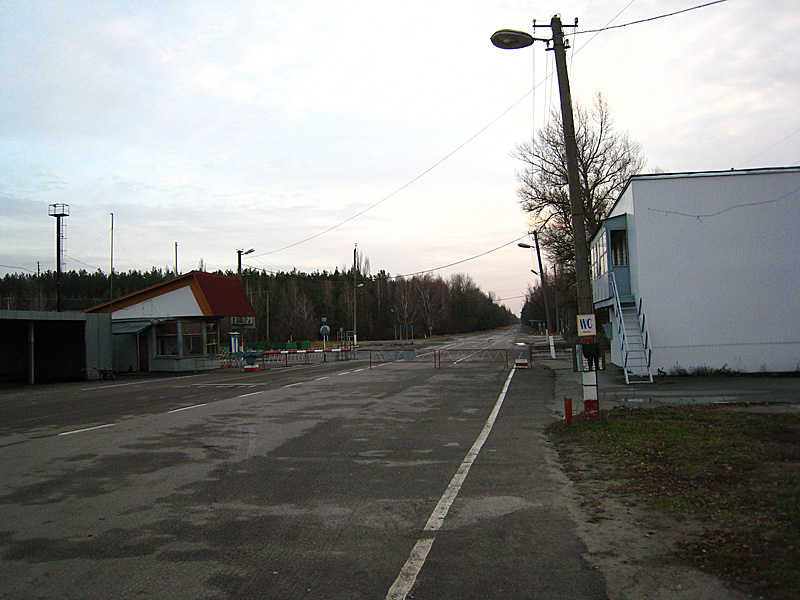 The final checkpoint, where we all had to be tested for radiation before we could leave.