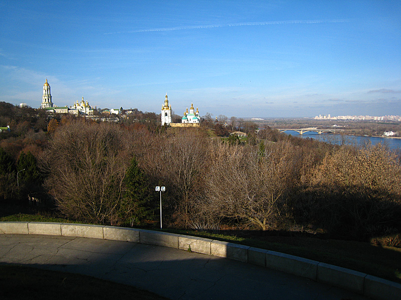 The northern view: looking up at the Lavra. This made me feel as if I was in the middle ages, these amazing cathedrals on the top of the hill over looking the river and me walking toward them to finish my journey.