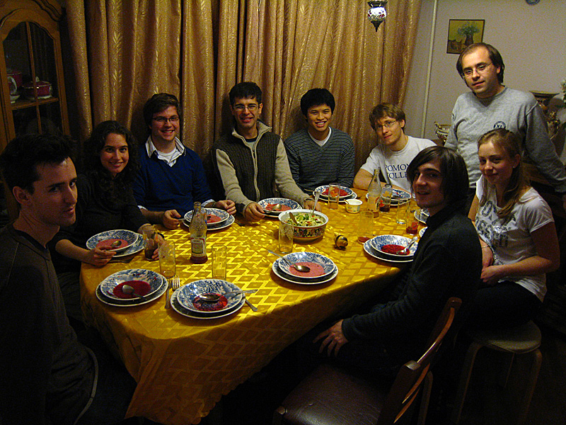 All of us sitting around the table about to chow down on some Borsch. Actually, I think we already started.