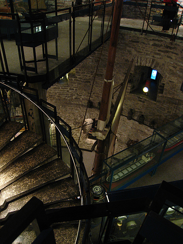 Even a mast and sail from a real ship.