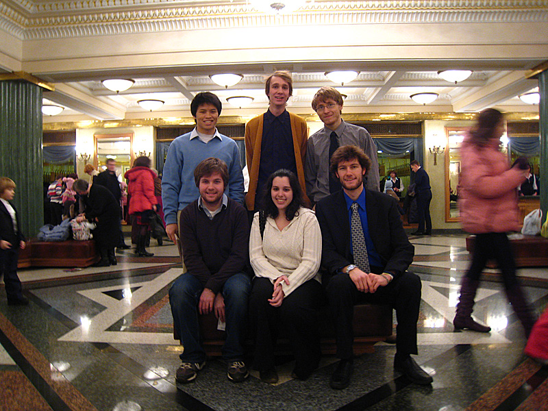 Front Row: Jordan, Christina, Me. Back Row: Dan, John, Will.